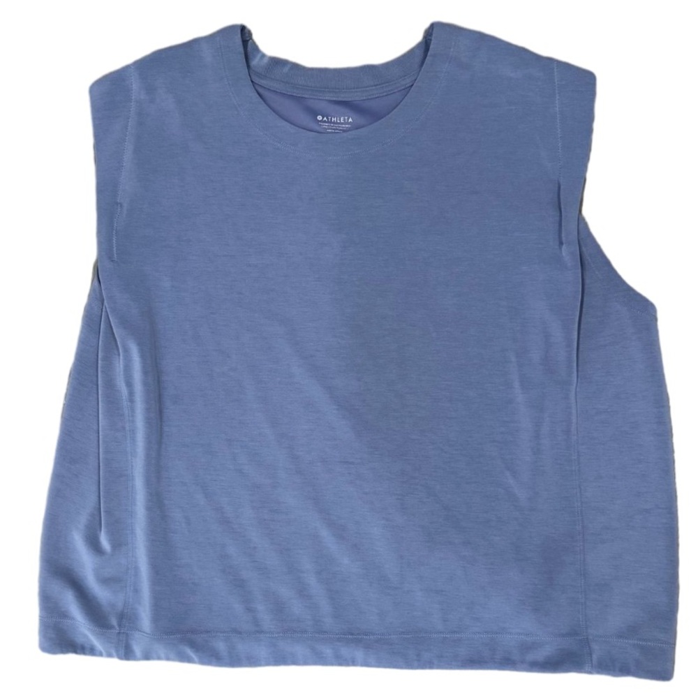Athleta Seasoft Muscle Tank Sweatshirt Size 2X Dusk Purple Blue Athleisure